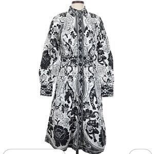 Farm Rio Black and White Floral midi dress size small